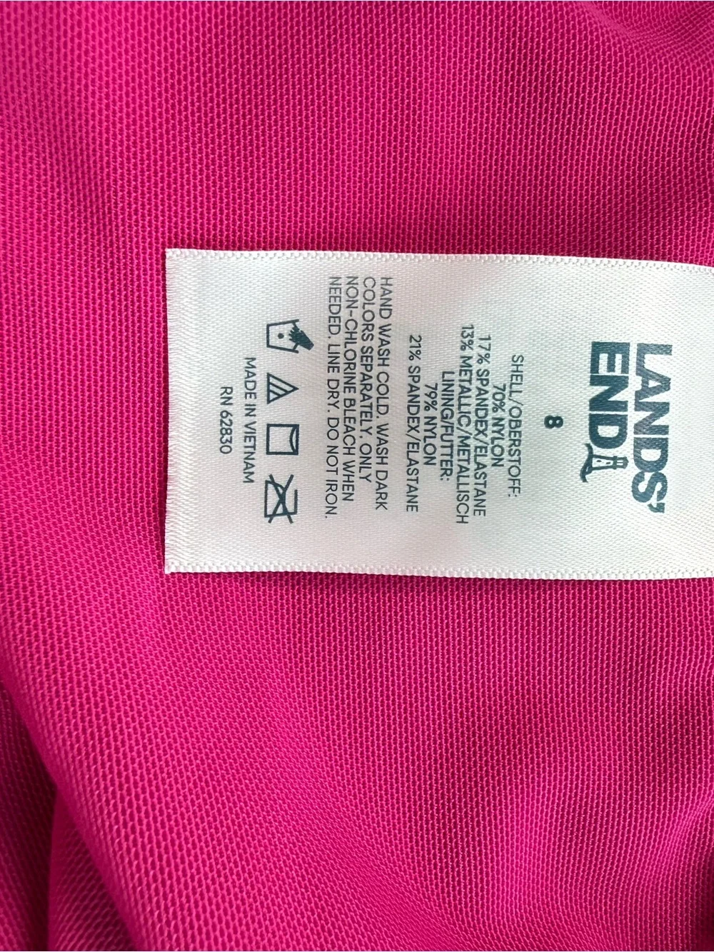 Land’s End Women's High Shine Bandeau Tankini Top & High Waited Bottom